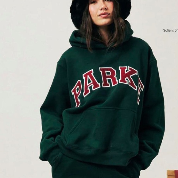 Parke Tops - Parke Holiday Varsity Hoodie L/XL / Forest + Maroon NWT